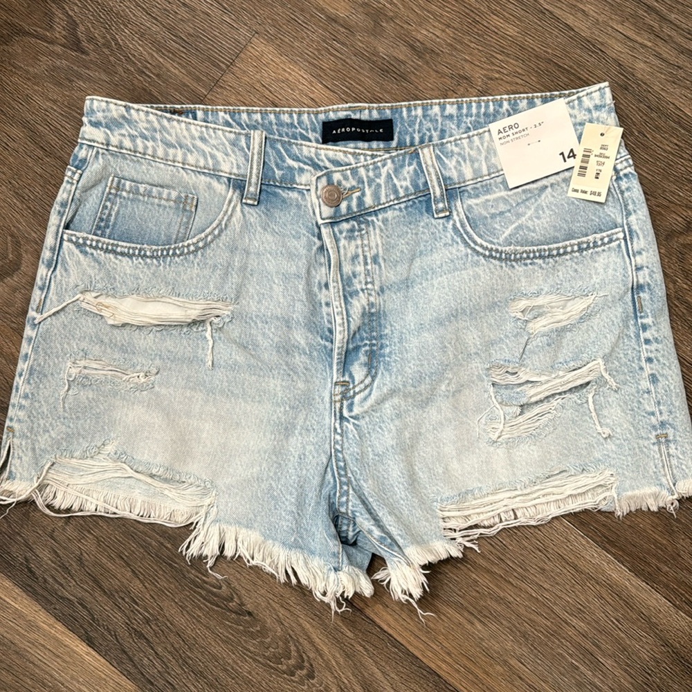 Denim aero mom short